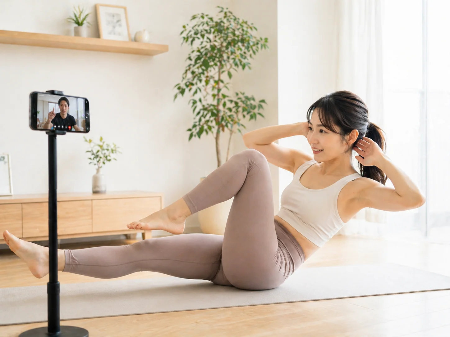 オンラインパーソナルトレーニング女性ダイエット・ボディメイク指導シーン