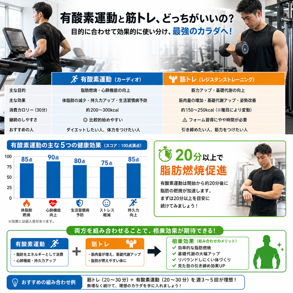 筋トレと有酸素運動を組み合わせるのが効果的な理由