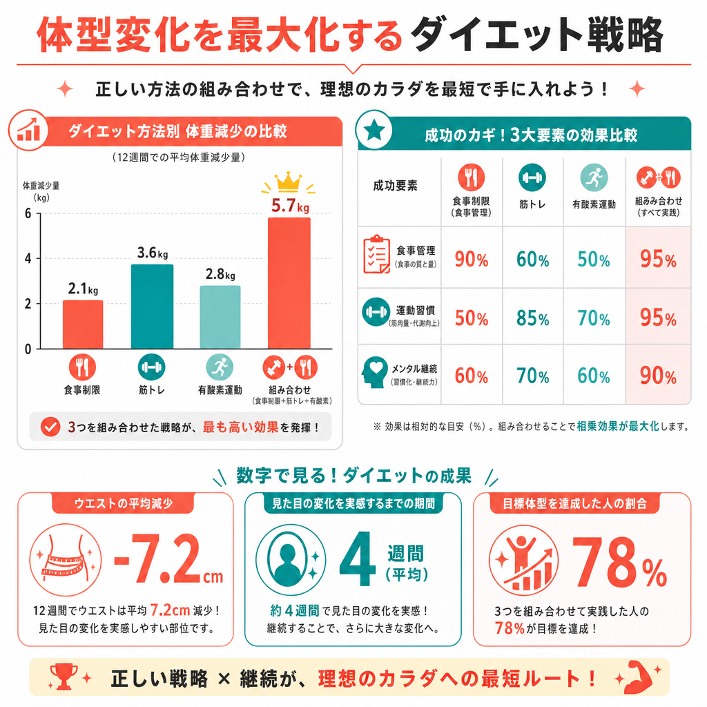体型変化を最大化するためのダイエット戦略
