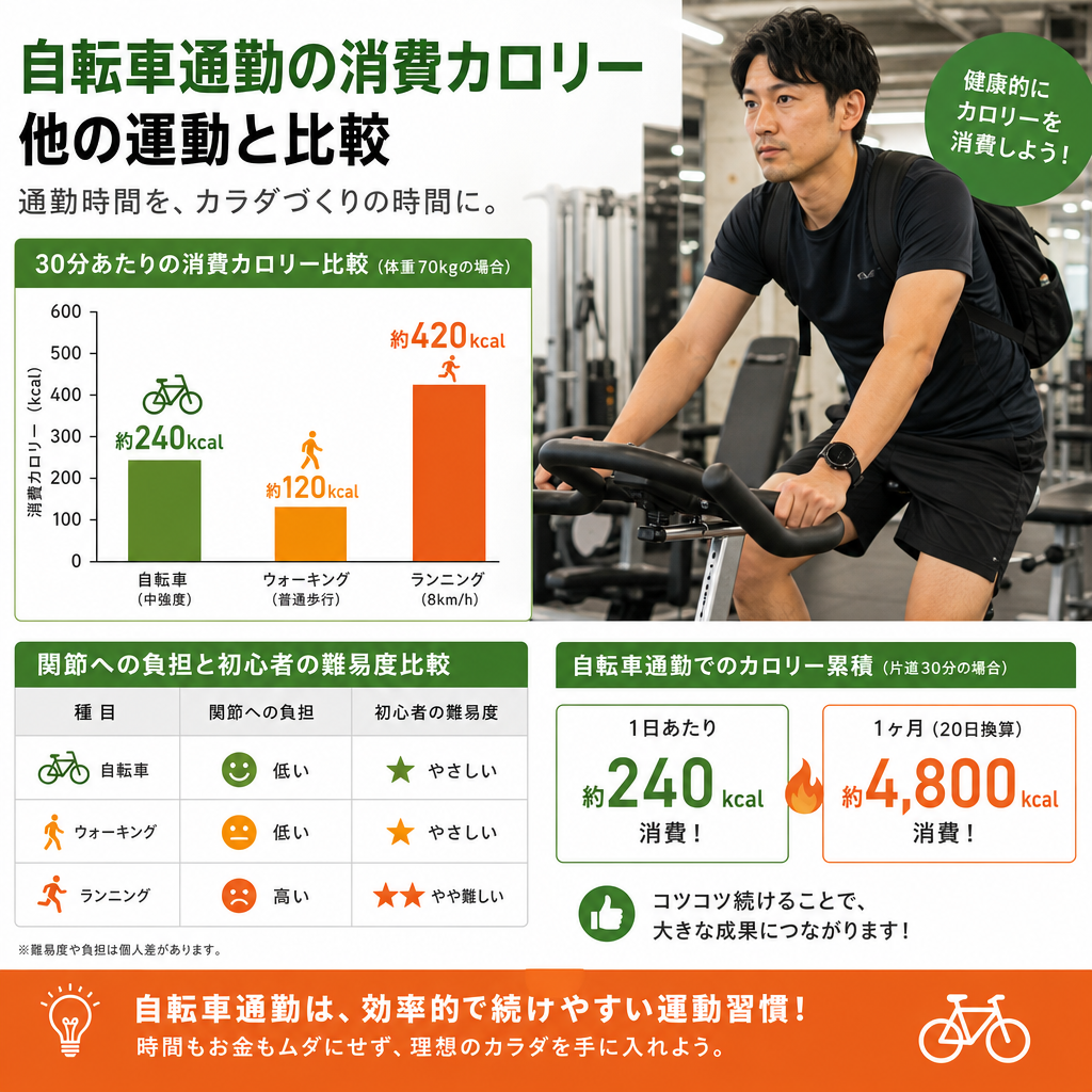 通勤・通学での自転車活用で消費カロリーを積み上げる