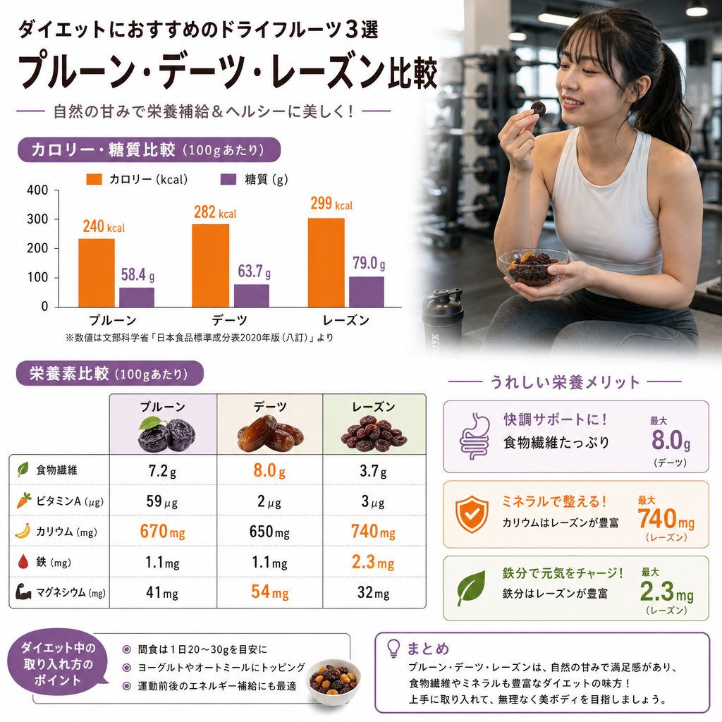ダイエットにおすすめのドライフルーツ3選