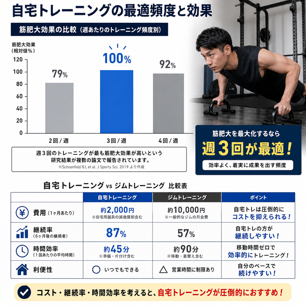 自宅筋トレは週に何回やればいい？頻度と継続のポイント