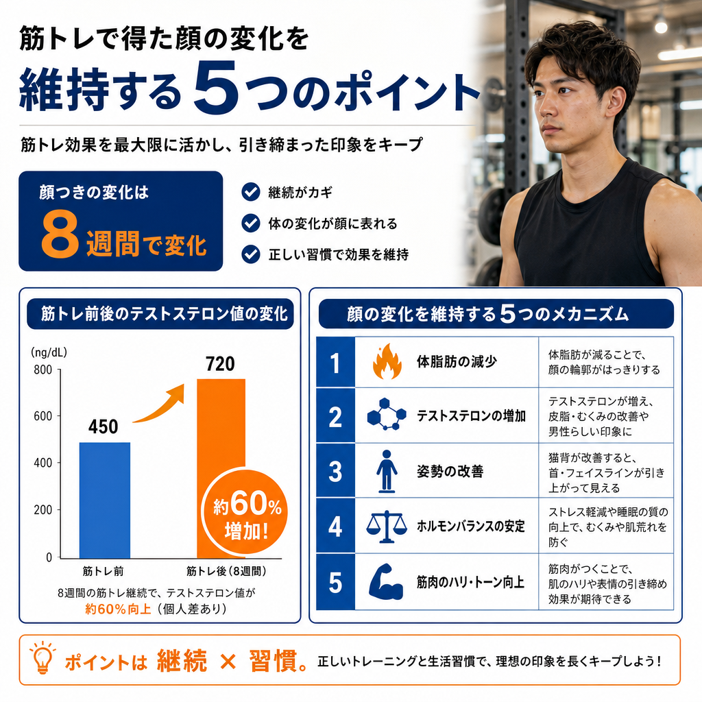 顔つきの変化をキープするためのポイント