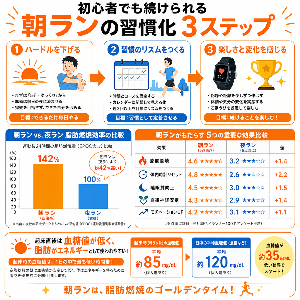初心者でも続けられる朝ランの習慣化3ステップ