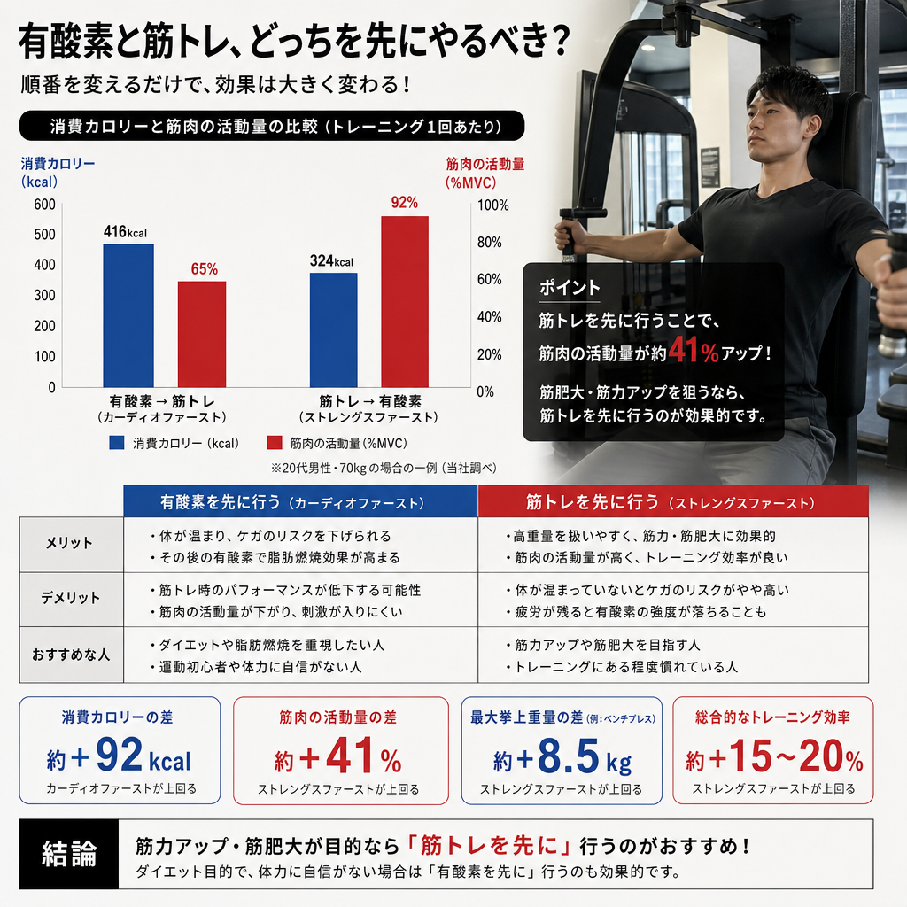 有酸素運動と筋トレ、どちらを先に行うべき？
