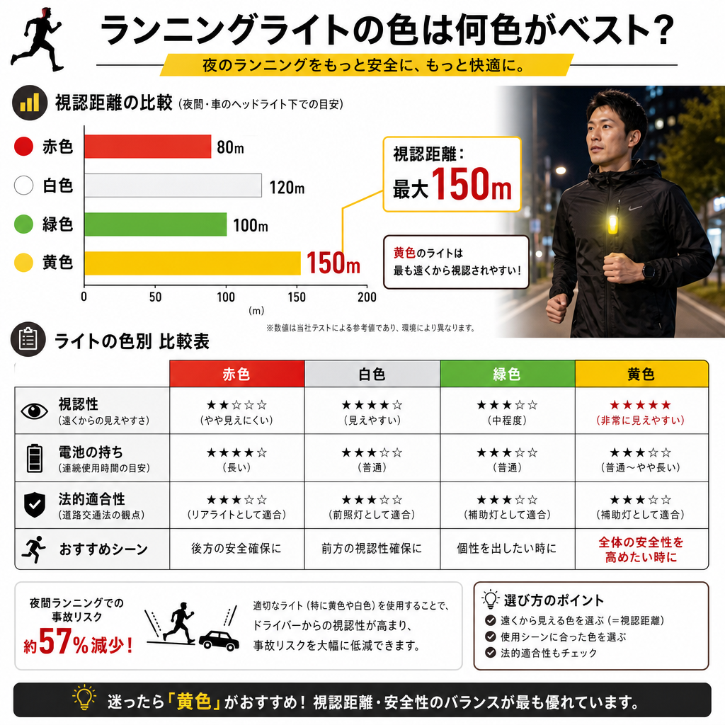 ランニングライトの色は何色がベスト？