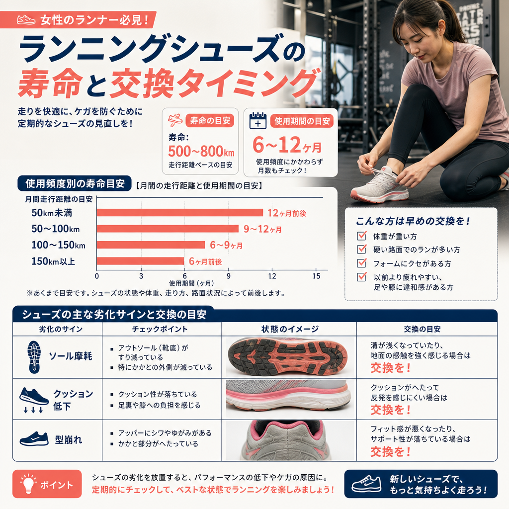 ランニングシューズの寿命と買い替え時期