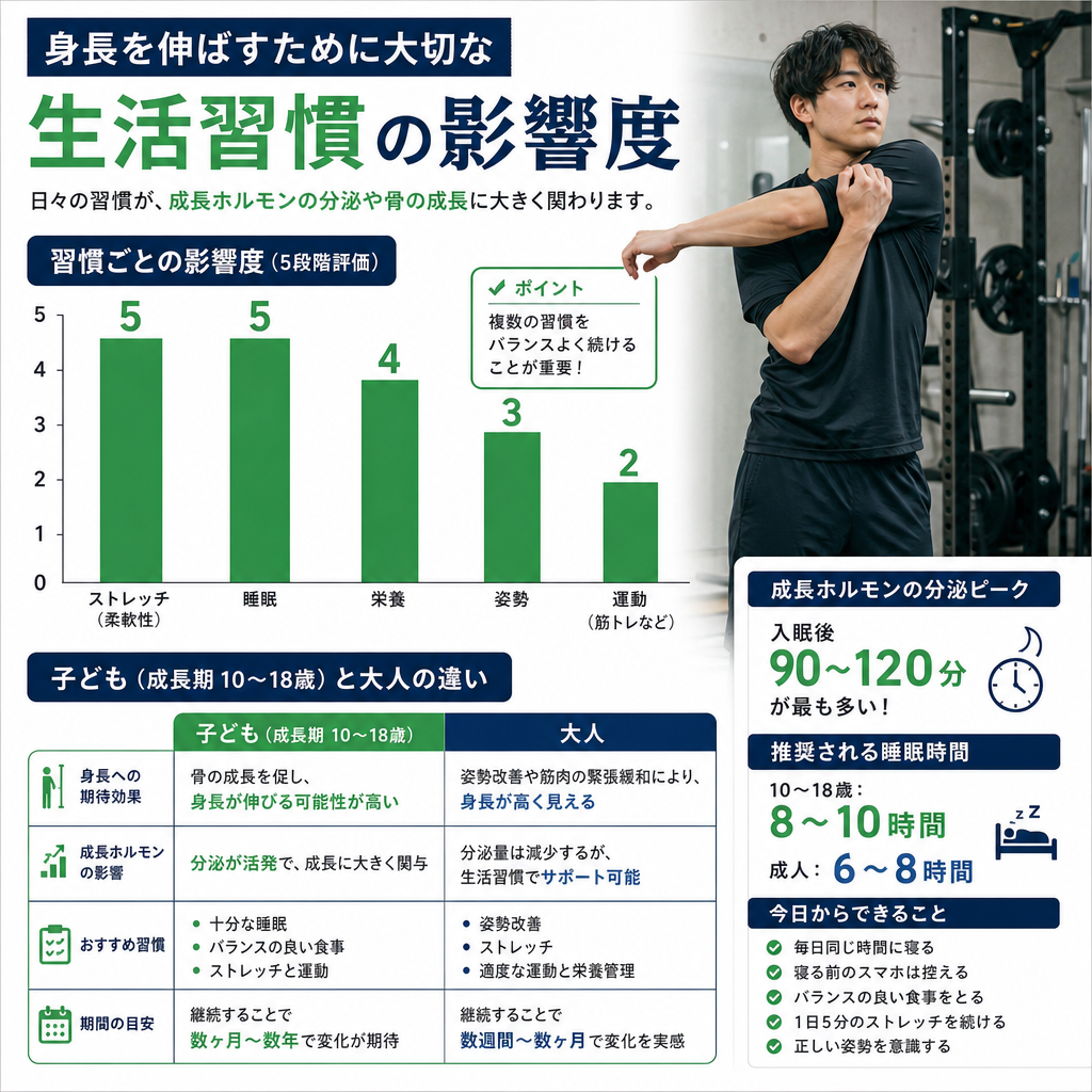 身長に影響する生活習慣のポイント